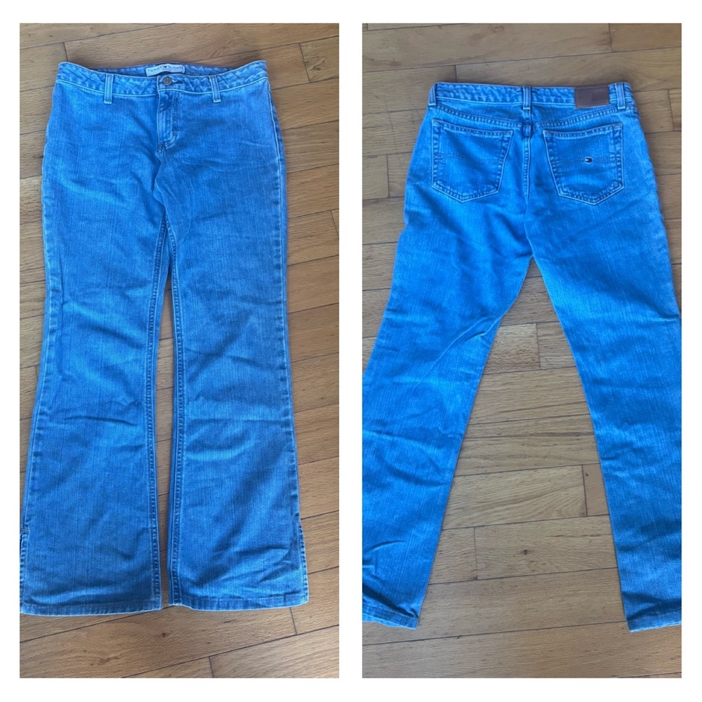Vintage Y2K Super Low Rise Flare Tommy Hilfiger Jeans with slit